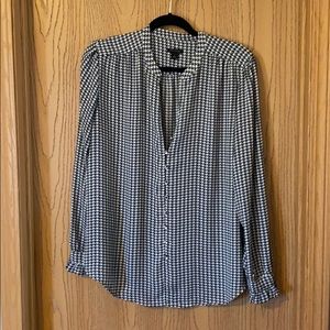 Ann Taylor Houndstooth Print Blouse